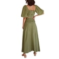 thumbnail image 4 of VISgogo Falda larga ahumada para mujer, falda con abertura de color sólido de cintura alta informal de verano para adultos VISgogo moda, 4 of 6