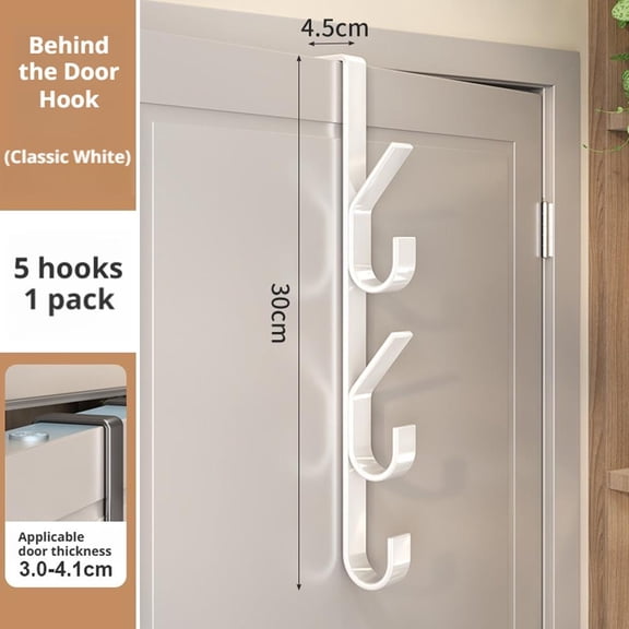 Over Door Hooks Long Hanger Hooks for Towel Rack, Carbon Steel, Space Saving for Bathroom
