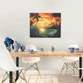 thumbnail image 5 of Kdxio Tropical Sunset Paradise Pattern Canvas Wall Art for Living Room Wall Decor for Bedroom Bathroom Modern Framed Canvas Art Prints Ready to Hang,Horizontal, 5 of 6