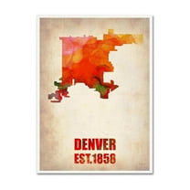 Trademark Fine Art "Denver Watercolor Map" Canvas Art by Naxart