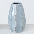 thumbnail image 6 of 2 Piece Scandi Ripple Vase Set, Crackle Glazed, Pale Blue and Gray, Artisan Crafted, Stoneware, 7.5 Inches, 6 of 6