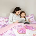 thumbnail image 5 of Homewish Dreamy Butterfly Bedding Comforter Set for Kids Girls, Chic Floral Flower Twin Comforter Sets, Cute Purple Pink White Bedding Set, Super Cozy Room Decor, 5 of 8