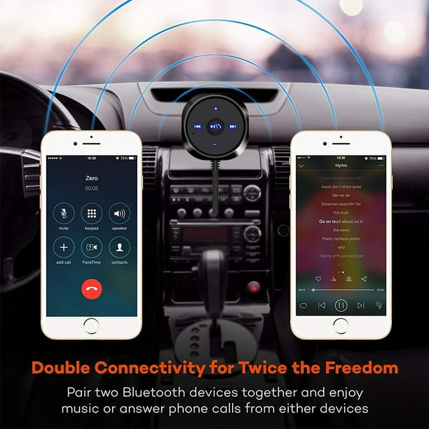 Baohd Bluetooth 5.0 adaptateur audio autoradio AUX voiture AUX récepteur bluetooth  voiture AUX récepteur bluetooth entrée récepteur sans fil appel mains  libres récepteur de musique 