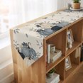 thumbnail image 4 of Navy Blue Pumpkin Fall Table Runner Linen Burlap Table Runner 70 Inches Long Rustic Autumn Harvest Thanksgiving Dresser Scarves for Kitchen Island Coffee Dining Room Party Holiday Decoration 13"x70", 4 of 8