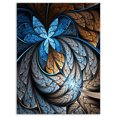 thumbnail image 2 of Blue Brown Fractal Flower Pattern - Floral Art Canvas Print, 2 of 3