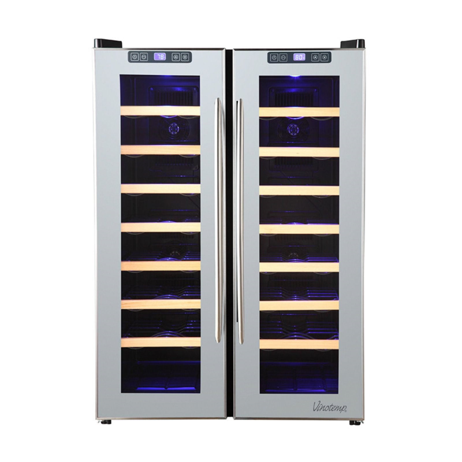 Vinotemp VT48TSSM2Z 48Bottle DualZone Thermoelectric Mirrored Wine