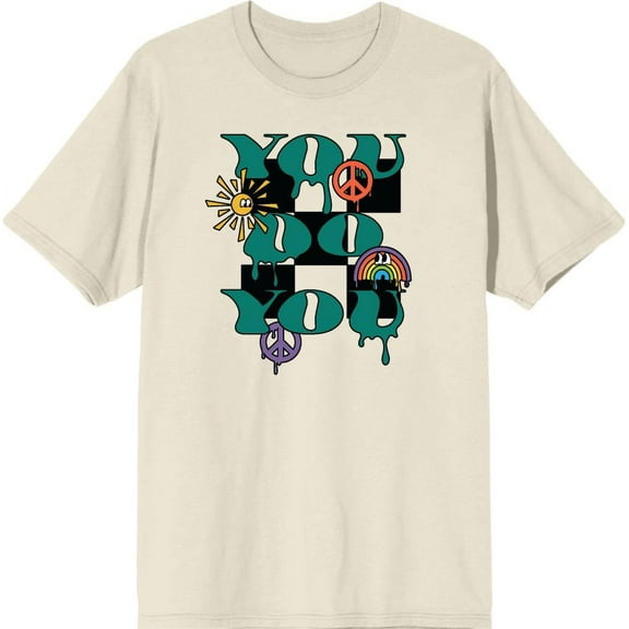 Positive Vibes You Do You Men's Natural Crew Neck Short Sleeve Tee-Medium