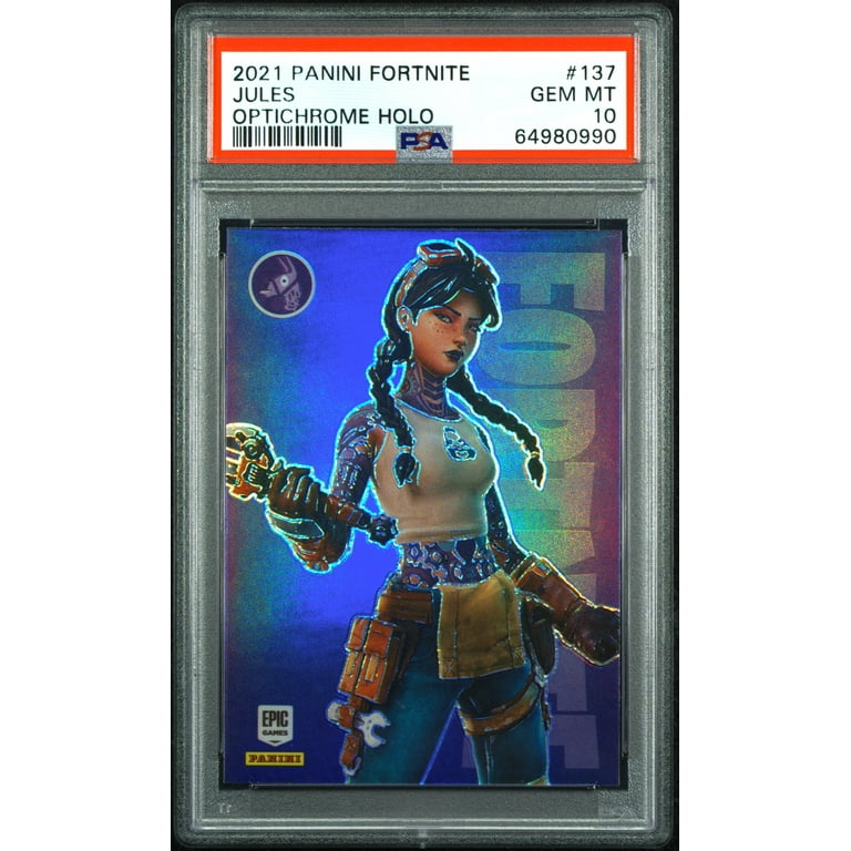 Jules Optichrome Holo 2021 Panini Fortnite Series 3 Card #137 PSA 10 Gem Mint Jules Optichrome Holo 2021 Panini Fortnite Series 3 Card #137 PSA 10 Gem Mint