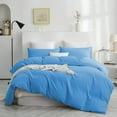 thumbnail image 3 of IR Imperial Rooms 2 PC Duvet Cover Set Plain Microfiber Button Closer Adult Light Blue Color Twin, 3 of 6