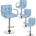 thumbnail image 1 of Juego de 4 Bancos de Bar Ajustables Giratorios Azules Yaheetech, 1 of 9