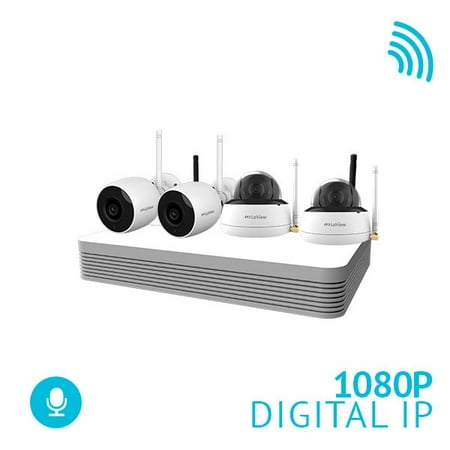 LaView Wi-Fi Wireless 8 Ch HD 1080P IP NVR Security System W/ 1TB HDD 2 Bullet and 2 Dome Cameras