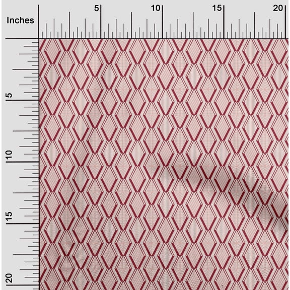 oneOone Organic Cotton Poplin Twill Fabric Argyle Geometric Print Fabric By The Yard 42 Inches Wide