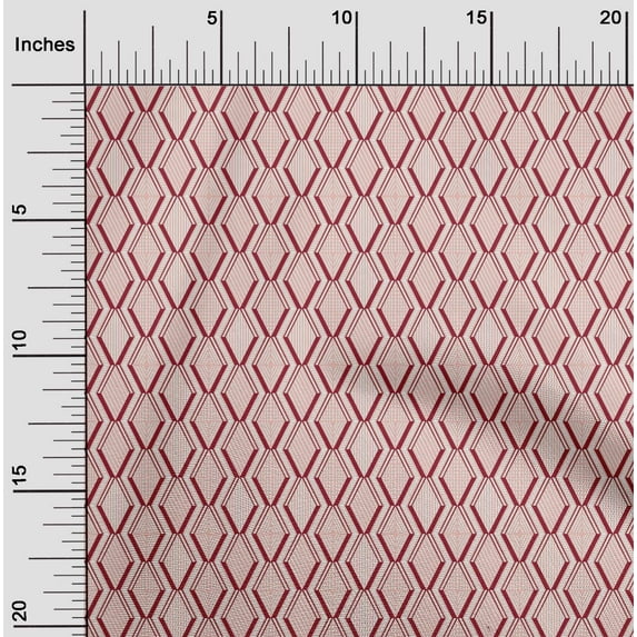 oneOone Organic Cotton Poplin Twill Fabric Argyle Geometric Print Fabric By The Yard 42 Inches Wide
