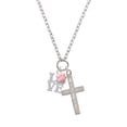 thumbnail image 2 of Delight Jewelry Silvertone Love with Pink Paw I Have Plans for You Engraved Cross Zoey Necklace, 28", 2 of 4
