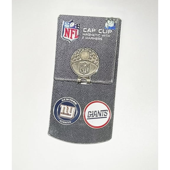 TG NFL New York Giants Golf Cap Clip 2 Magnetic Ball Markers
