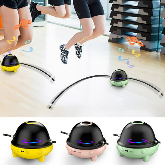 Fiudx Cuerda de Saltar Inteligente, con Bluetooth, Control Remoto, Velocidad Ajustable de 1 a 10, Ideal para Actividades En Interiores y Exteriores, Fitness Familiar, Recargable, Carga Tipo C.
