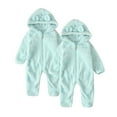 thumbnail image 2 of Hzgobj Newborn Infant Baby Boys Girls Winter Snowsuits Warm Clothes 0-12 Months Hoodie Cartoon Flannel Romper Jumpsuit, 2 of 9