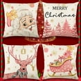 thumbnail image 3 of Inteprter Funda de almohada cómoda y duradera de lino, fácil de poner, regalos, funda de almohada de Papá Noel de dibujos animados Kits de decoración para fiestas, 3 of 6