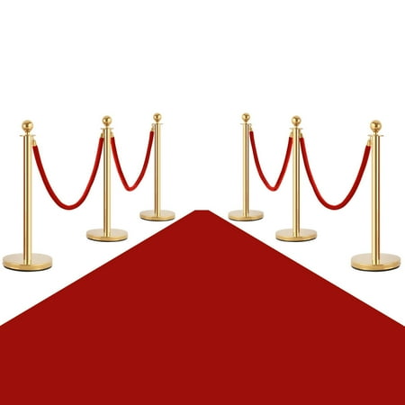 Beltrac 3000 Retractable Belt Stanchion - Costway 6Pcs Stanchion Posts Queue Pole Retractable 4 Velvet Ropes Crowd Control Barrier
