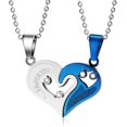 thumbnail image 1 of UBIUO 2Pcs/Set His & Hers Matching Set Titani Stainless Steel Couple Pendant Necklace Lover Cubic Zirconia CZ Charms Pendant Friendship Relationship P, 1 of 4