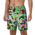 thumbnail image 2 of Daiia Colorful Tie Dye Stained Glass Mens Swim Trunks Swim Shorts Quick Dry Swim Shorts with Mesh Lining Pockets-Small, 2 of 9