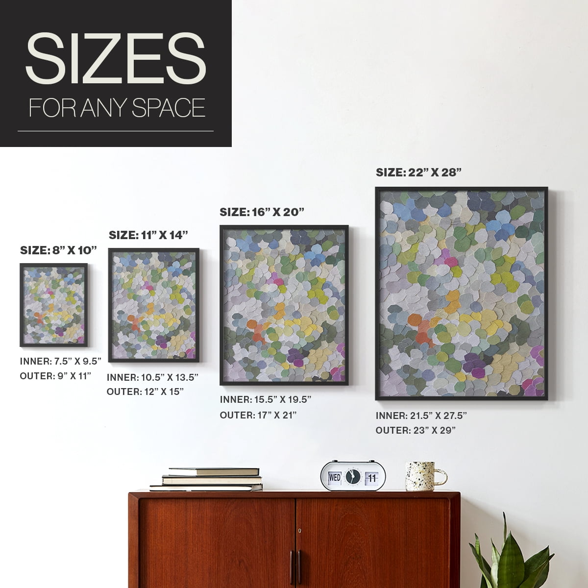 Canne Garden Framed Print in Black Solid Wood Framed Print No Nail Hanging