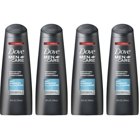 Dove Men+Care 2 in 1 Shampoo and Conditioner Anti Dandruff 12 oz, 4 count