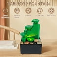 thumbnail image 4 of Tabletop Fountain Small Waterfall Meditation Zen LED Light Indoor Desktop Relaxation Decor (green ), 4 of 10