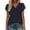 Navy(Womens Shirts), variant on ZHYou Womens Tops,Dressy Casual Petal Sleeve Short Sleeve V Neck Shirts Work Business Vacation T Shirts,Pink,S-2XL