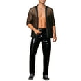 thumbnail image 2 of CARDIGÁN MALLA TRANSPARENTE CHIC INSPIRADOR PARA HOMBRES, CAMISAS DE MANGA 3/4, TOPS DE FIESTA TRANSPARENTES, 2 of 4