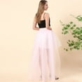 thumbnail image 2 of SWSMCLT Women's Tulle Skirt Tutu High Low Halloween 80s Flowy High Waist Skirt Mesh Skirt Maxi Elastic Waist Elastic Bubble Skirt Pink Small-Medium, 2 of 4