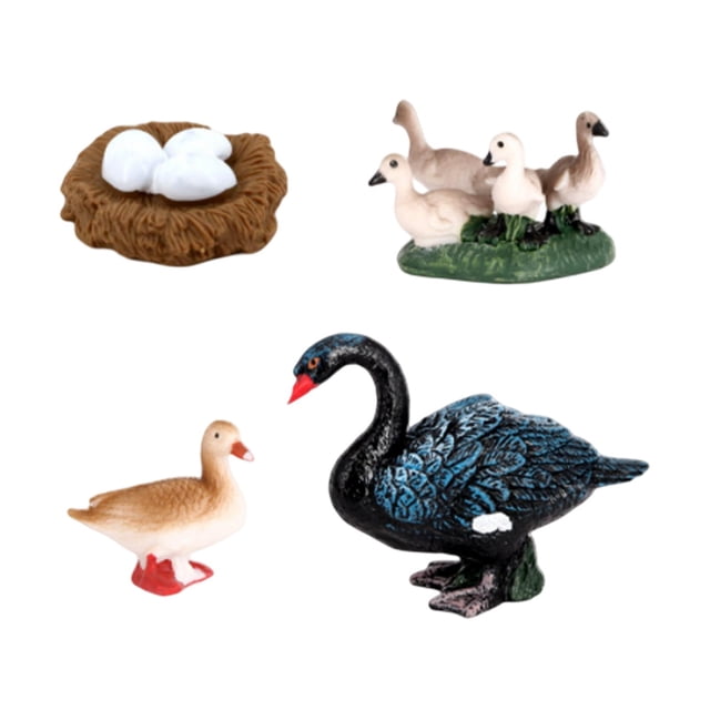 Figuras de modelos de ciclo de vida de animales, cisne, abeja, juguete para niños, juguetes educativos de aprendizaje Cisne negro