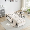 thumbnail image 3 of Versatile Foldable Sofa Bed in 3 Lengths with Adjustable Back and USB Port, Modern Sofa Velvet Pull-out Bed with Removable  Ashtray and Swivel Phone Stand,cup Holder,side Pocket, Three Colors, 3 of 9