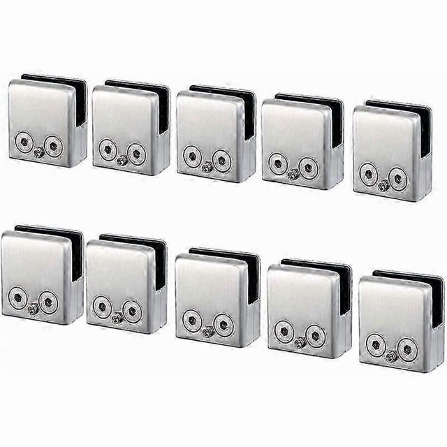 10 Pack 304 Stainless Steel Glass Clamps Suitable for 6-10mm Window Glass Adjustable Flat Glass Bracket Staircase Balustrade Polished Handrail-2025