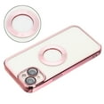 thumbnail image 4 of For Apple iPhone 15 6.1 inch Transparent Chrome Edge Camera Cover Magnetic Car Mount Holder Magsafe Wireless Charging Shockproof Hybrid Case Cover Rose Gold, 4 of 4