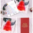 thumbnail image 4 of Ounissouiy Tarjeta de felicitación de papel de árbol de Navidad postal de cumpleaños de aniversario con sobre invitaciones de fiesta vacaciones niños Kits de decoración para fiestas Rojo, 4 of 6