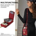 thumbnail image 4 of for iPhone 11 Case Wallet with Shoulder Strap for Women - Crossbody Lanyard,Zipper Pocket,Credit Card Holder,Shockproof - Metal Buckle Closure Premium PU Leather Case for iPhone 11, Red, 4 of 9