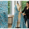 thumbnail image 5 of Soimoi Blue Cotton Poplin Fabric Butterfly,Robin & Cotton Ball Floral Print Fabric by the Yard 56 Inch Wide, 5 of 7