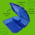 thumbnail image 5 of MyGo Container Large To-Go 3-Compartment Food Container, 9-3/8" X 9-3/8" X 2-1/2", Reusable, Microwave Safe, Blue, 5 of 5
