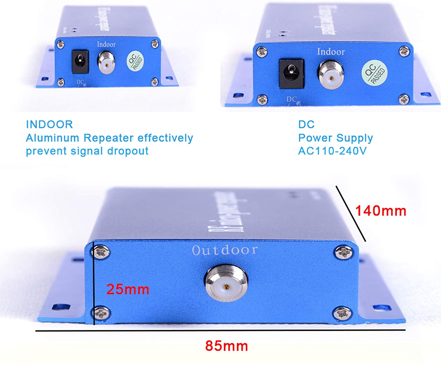 ANQIDI CDMA850MHz Cell Phone Signal Booster Repeater Amplifier Yagi Antenna Kit Receiver