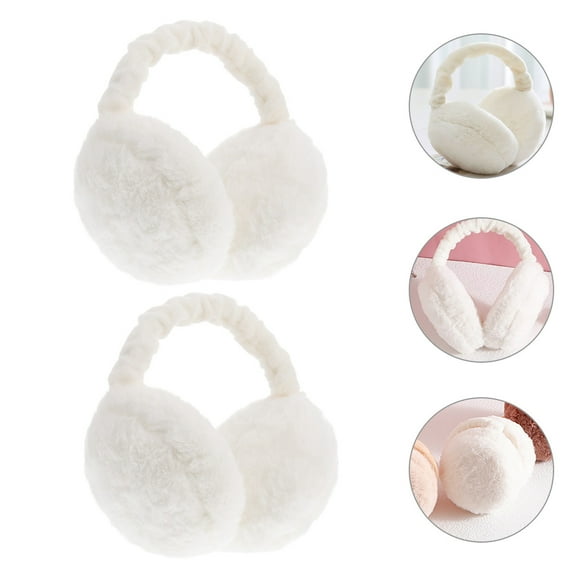 OFFIGAM 2-Pack Women's Plush Winter Earmuffs Soft and Warm Ear Covers for Outdoor Cold Weather