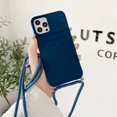 thumbnail image 1 of Luxuly Simple Card Bag Strap Cord Chain Phone Case For iPhone 14 13 12 11 Pro Max XR XS 8 7 Plus SE Necklace Lanyard Rope Cover RJ, 1 of 7