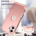 thumbnail image 3 of for iPhone 16 Plus Back Case, Phone Case Heavy Duty 2 in 1 Rugged Shockproof Protection Hybrid Hard PC Bumper Drop Protective Silicone for Girls Women Boys Men for iPhone 16 Plus, Rosegold, 3 of 8