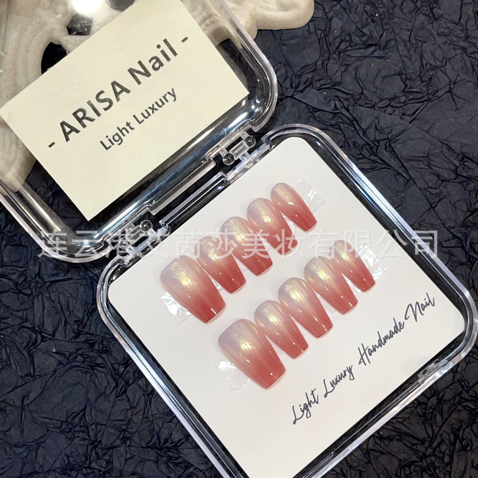 [Original real shot] Spray gun aurora powder solid color gradual change hand-worn nail piece light luxury pure handmade high quality control nail