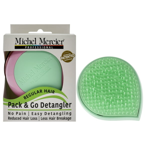 Pack and Go Detangler Regular Hair - Verde-Rosa de Michel Mercier para unisex - 1 cepillo para el cabello