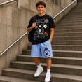 thumbnail image 7 of Quad Seven Boys Short Set Printed Graphic Short Sleeve Shirt & French Terry Matching Shorts 2 Piece, 7 of 7