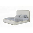 thumbnail image 4 of Toffee & White Sand Upholstered Bed - Modern Design with Rounded Headboard Edges, 4 of 6