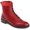 Red, variant on Signature Womens Genuine Leather Natara Round Toe Stacked Combat Booties