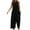 Black, variant on Wide Leg Dress Jumpsuit for Women Summer Casual Sleeveless Crew Neck Rompers Long Pants with Pockets