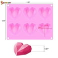 thumbnail image 5 of Spencer Diamond Heart Silicone Cake Mold, 6 Cavities Non-stick Silicone Mold Tray Baking Tool for Chocolate Candy Cake Jelly "Pink", 5 of 8
